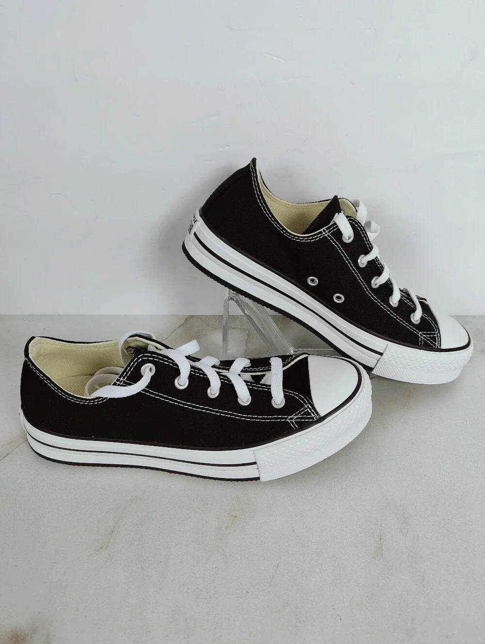 NIB Converse CT All Star Lift Girls' Black Canvas Platform Sneakers, Sz 6
